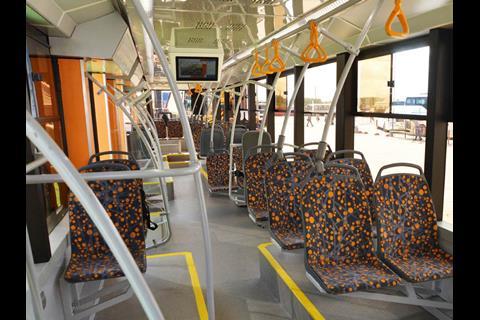 The Type 71-415 tram has 30 seats and a total capacity of 190 passengers.